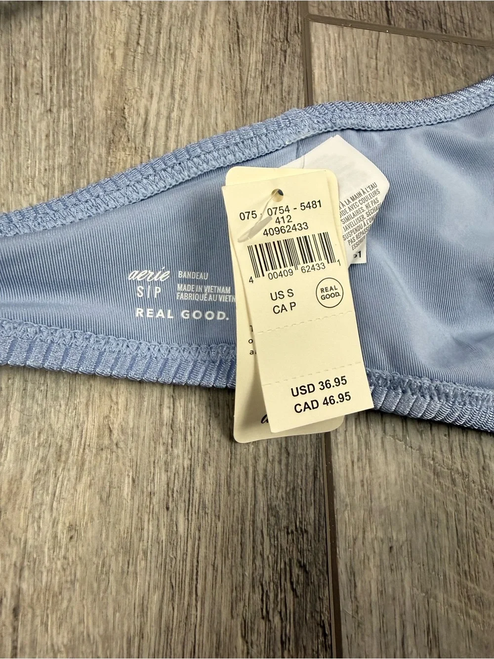 Aerie Blue‎ Ribbed Bikini Top